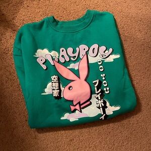 Japanese Playboy Green Sweatshirt with Pink Logo